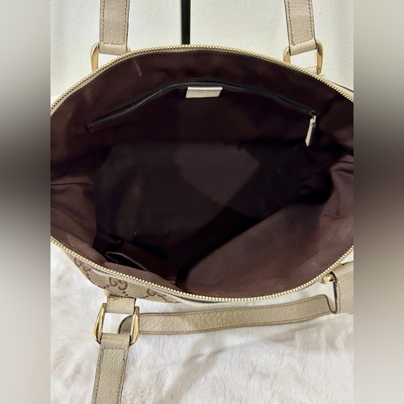 GUCCI Abbey Line Tote Bag 141470 GG Canvas x Leather Made in Italy - Picture 6 of 11